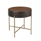 Santa Cruz 24" Round Side Table in Two Tone by Home Trends & Design at Eve Furniture