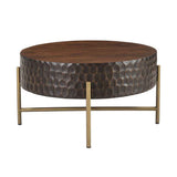 Santa Cruz 34" Round Coffee Table in Two Tone by Home Trends & Design at Eve Furniture