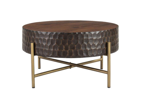 Santa Cruz 34" Round Coffee Table in Two Tone by Home Trends & Design at Eve Furniture