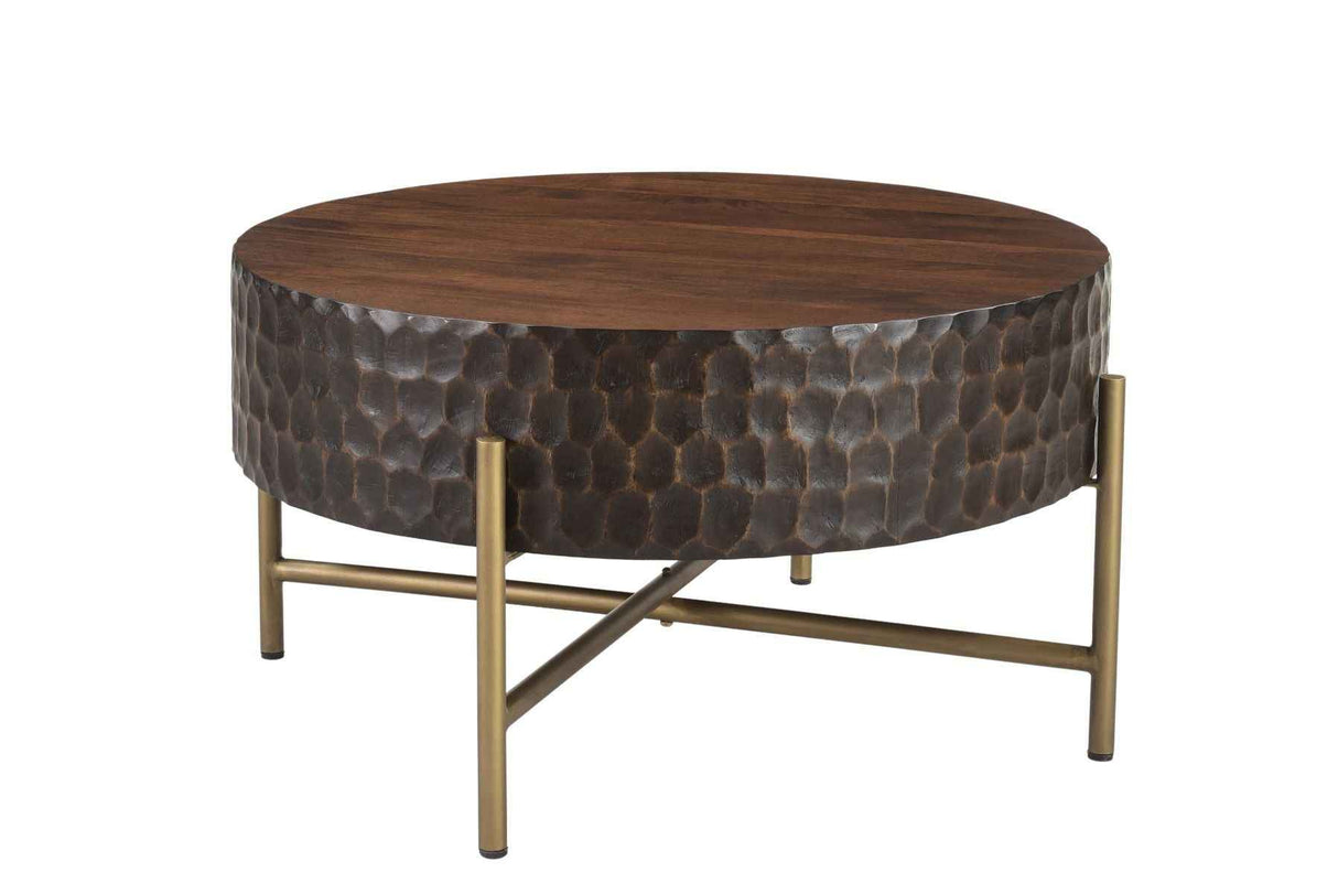 Santa Cruz 34" Round Coffee Table in Two Tone by Home Trends & Design at Eve Furniture