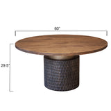 Santa Cruz 60" Round Dining Table in Two Tone by Home Trends & Design at Eve Furniture