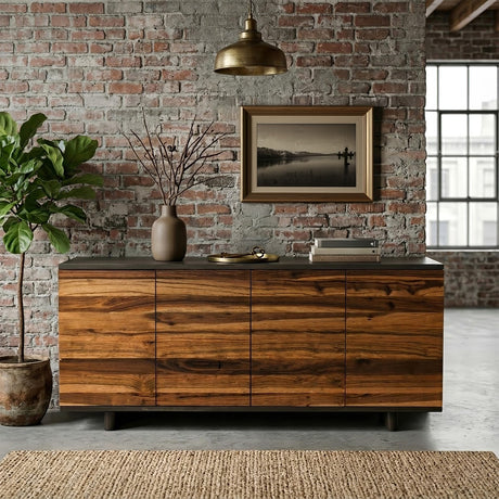 Santa Fe 72" Four Door Sideboard in Natural Saal Wood by Home Trends & Design at Eve Furniture