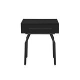 Santana Black Glass Side Table by TOV Furniture at Eve Furniture