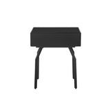 Santana Black Glass Side Table by TOV Furniture at Eve Furniture