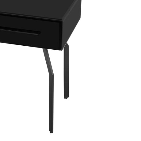 Santana Black Glass Side Table by TOV Furniture at Eve Furniture