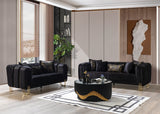 Santana Black Velvet Living Room Set