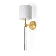 Santander II Gold Metal and White Linen Shade Wall Sconce by Mercana at Eve Furniture