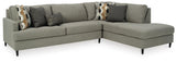 Santasia 2-Piece Sectional with Right Chaise by Ashley at Eve Furniture