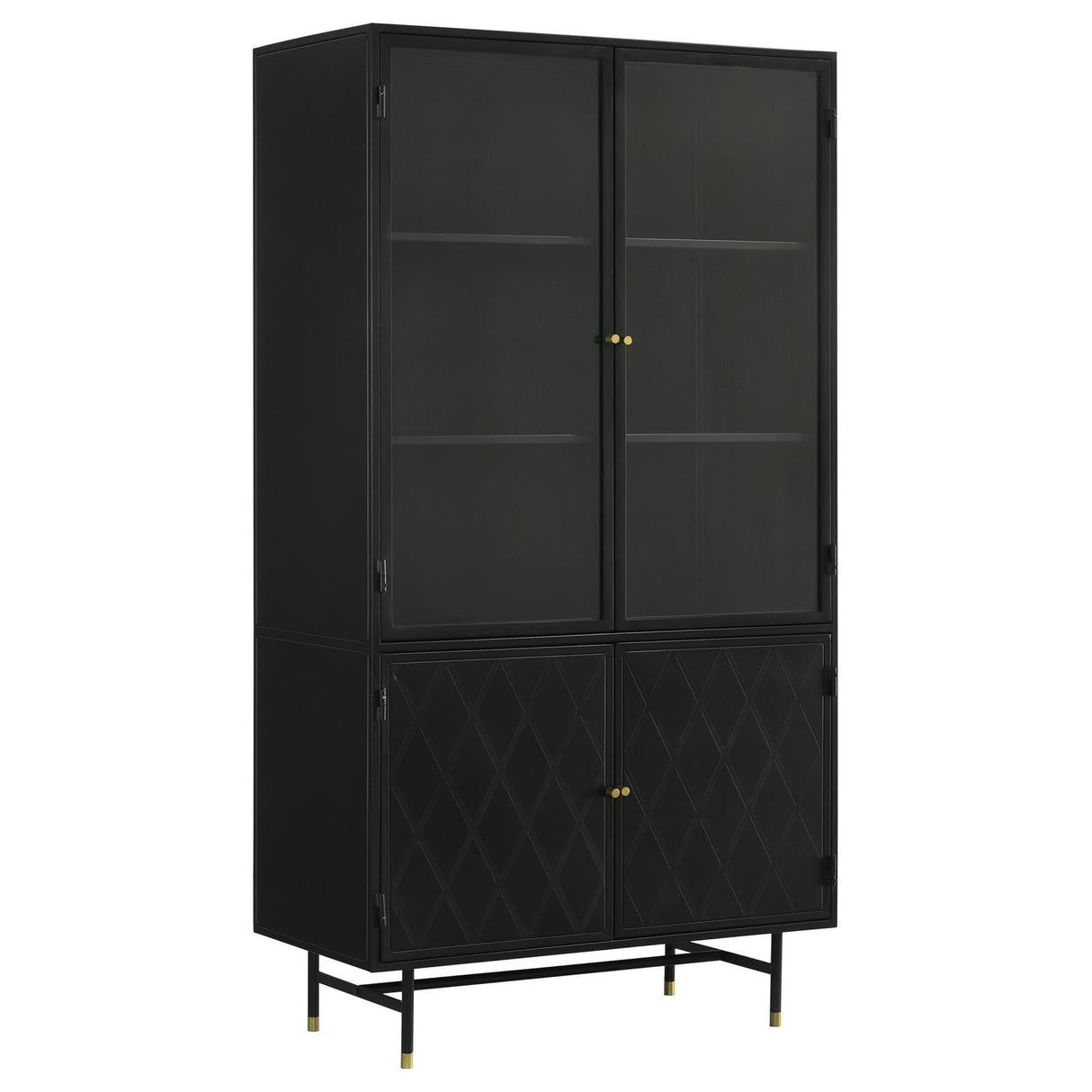 Santiago Matte Black Rectangular 4-Door Cabinet