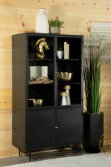 Santiago Matte Black Rectangular 4-Door Cabinet