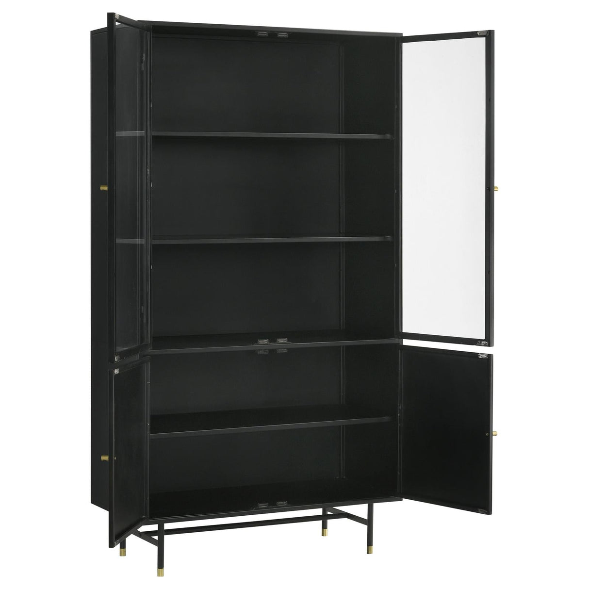 Santiago Matte Black Rectangular 4-Door Cabinet