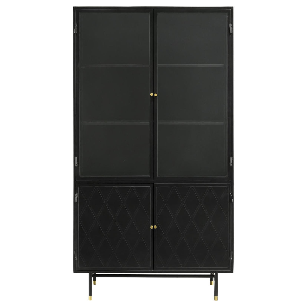 Santiago Matte Black Rectangular 4-Door Cabinet