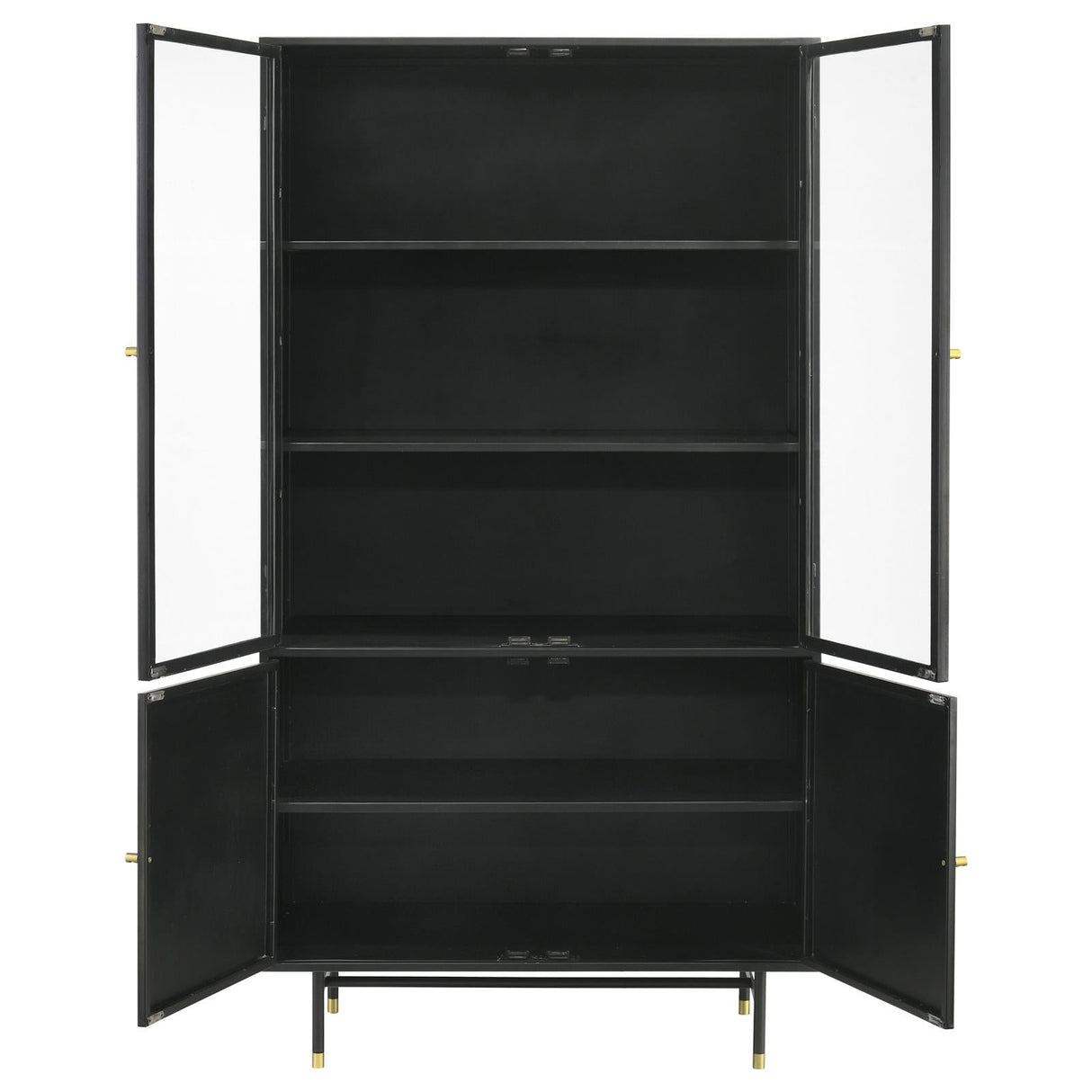 Santiago Matte Black Rectangular 4-Door Cabinet