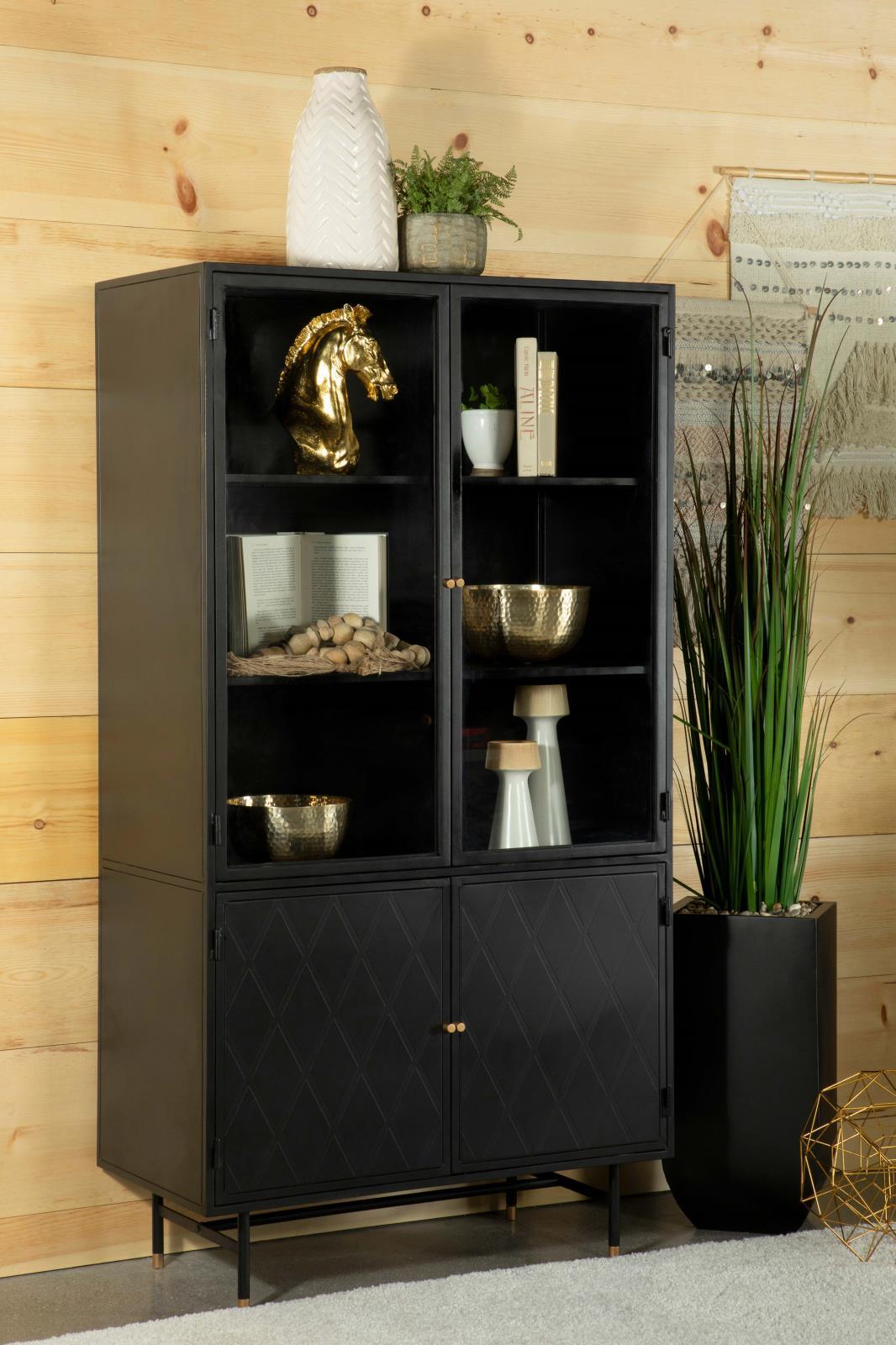 Santiago Matte Black Rectangular 4-Door Cabinet by Coaster at Eve Furniture