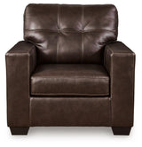 Santorine Dark Brown Leather Chair by Ashley at Eve Furniture