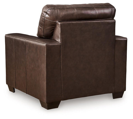 Santorine Dark Brown Leather Chair by Ashley at Eve Furniture