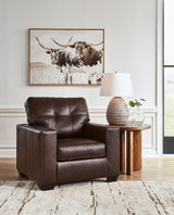 Santorine Dark Brown Leather Chair by Ashley at Eve Furniture