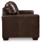 Santorine Dark Brown Leather Loveseat by Ashley at Eve Furniture