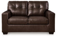Santorine Dark Brown Leather Loveseat by Ashley at Eve Furniture