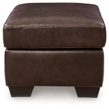 Santorine Dark Brown Leather Ottoman by Ashley at Eve Furniture