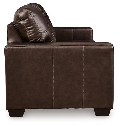 Santorine Dark Brown Leather Queen Sofa Sleeper by Ashley at Eve Furniture