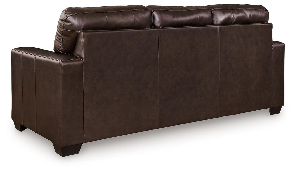 Santorine Dark Brown Leather Sofa by Ashley at Eve Furniture