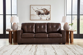 Santorine Dark Brown Leather Sofa by Ashley at Eve Furniture