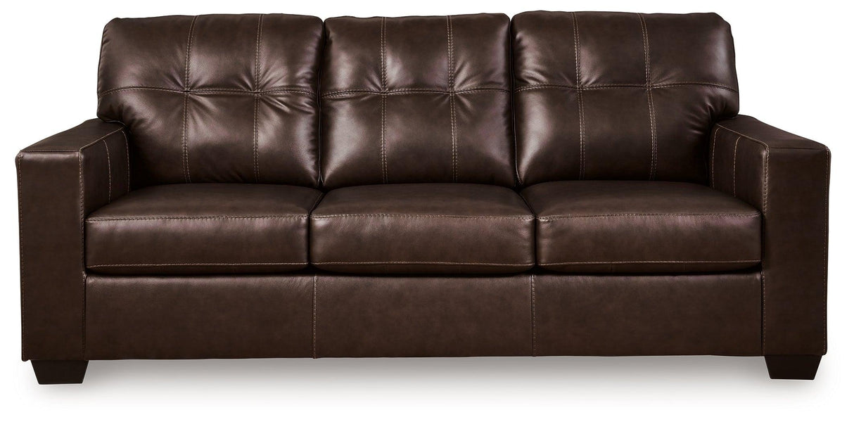 Santorine Dark Brown Leather Queen Sofa Sleeper by Ashley at Eve Furniture