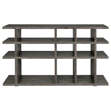 Santos Weathered Gray 3-Tier Bookcase