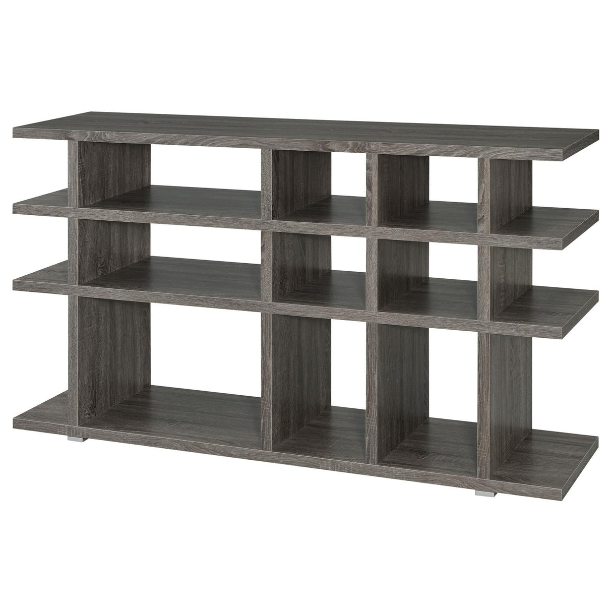 Santos Weathered Gray 3-Tier Bookcase