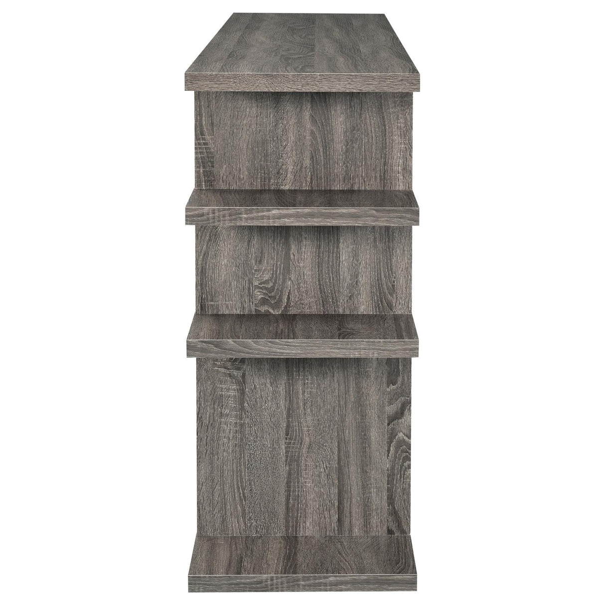 Santos Weathered Gray 3-Tier Bookcase