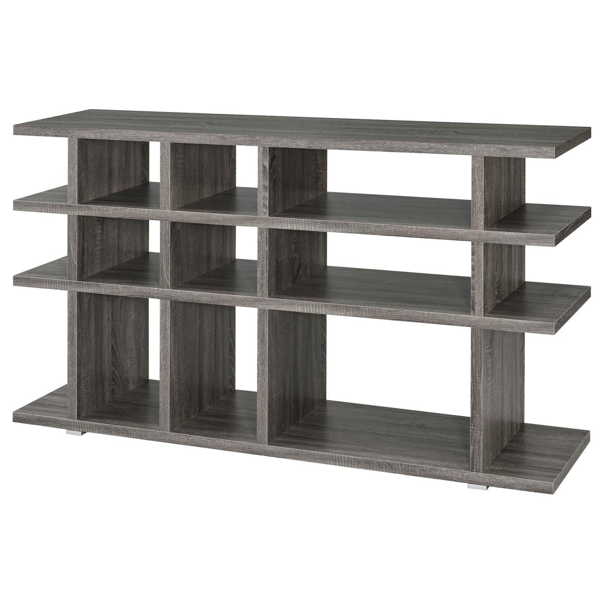 Santos Weathered Gray 3-Tier Bookcase