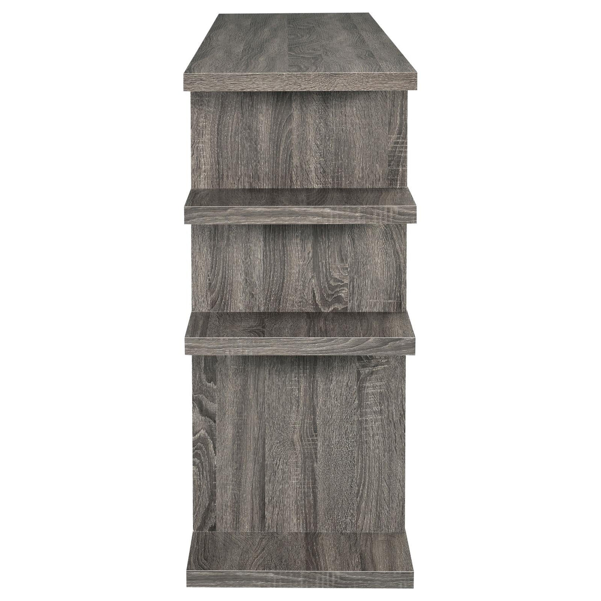 Santos Weathered Gray 3-Tier Bookcase