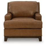 Saonara Amber Genuine Leather Chair by Ashley at Eve Furniture