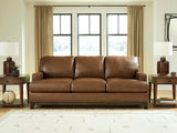 Saonara Amber Genuine Leather Sofa and Loveseat by Ashley at Eve Furniture