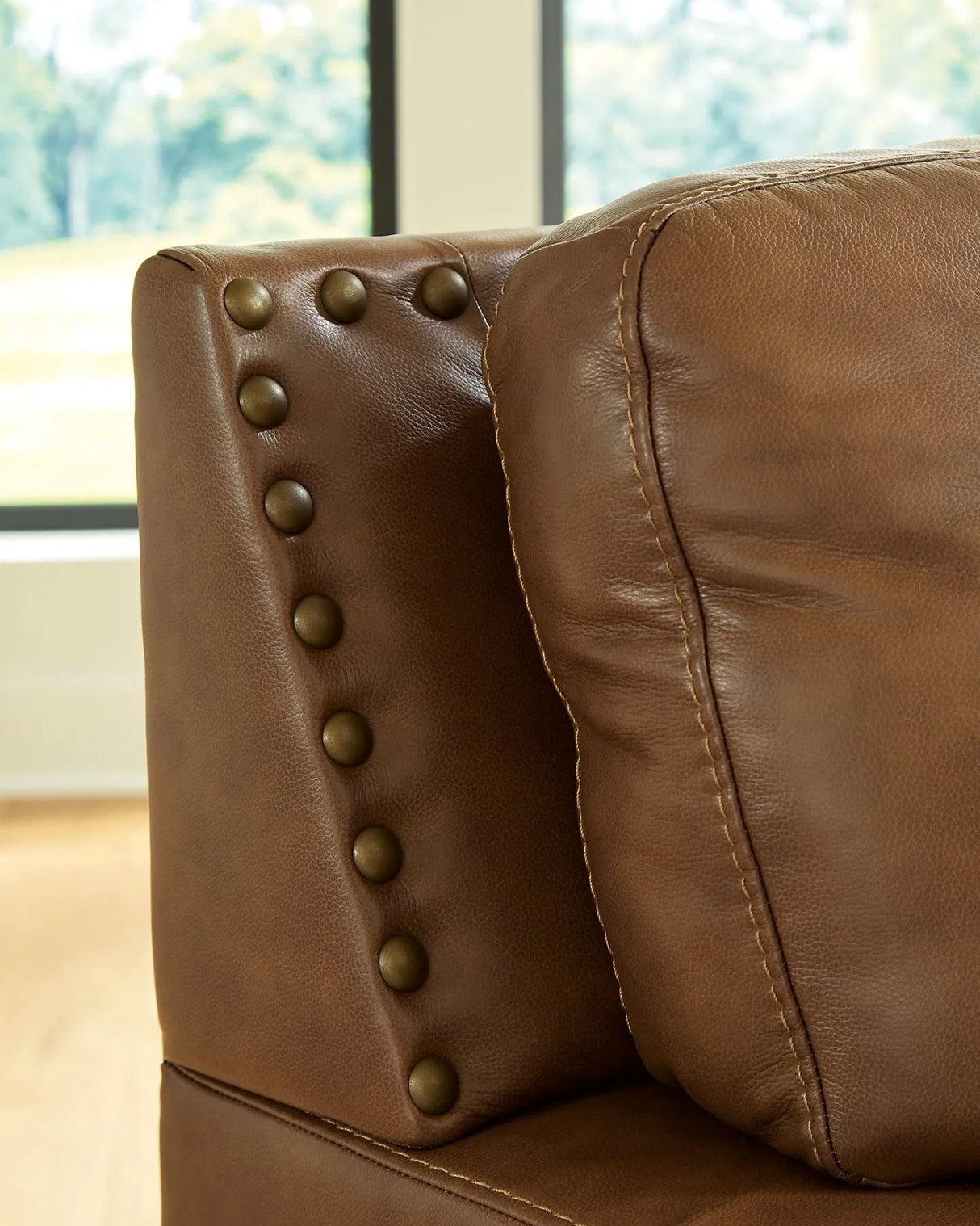Saonara Amber Genuine Leather Sofa and Loveseat by Ashley at Eve Furniture