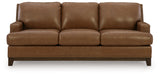 Saonara Caramel/Brown Genuine Leather Sofa and Loveseat by Ashley at Eve Furniture