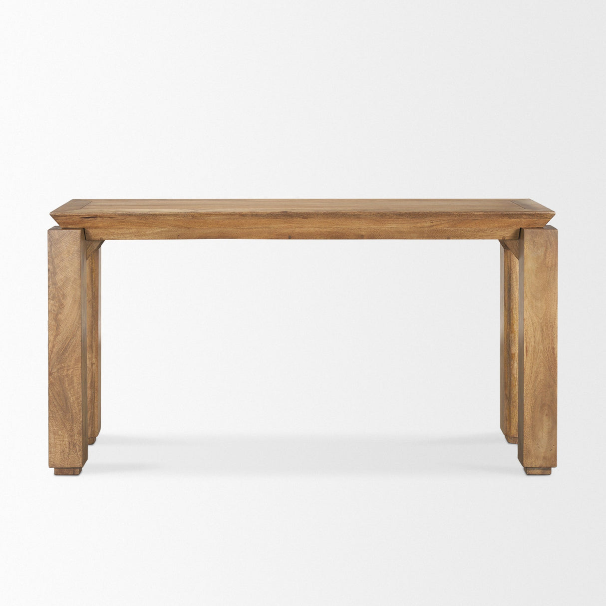 Sapphira Brown Wood Tapered Top Console Table by Mercana at Eve Furniture
