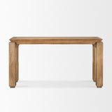 Sapphira Brown Wood Tapered Top Console Table by Mercana at Eve Furniture