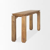 Sapphira Brown Wood Tapered Top Console Table by Mercana at Eve Furniture