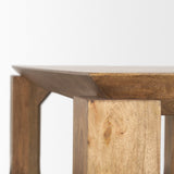 Sapphira Brown Wood Tapered Top Console Table by Mercana at Eve Furniture