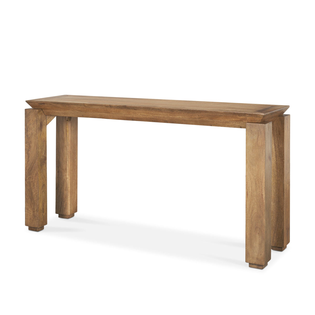 Sapphira Brown Wood Tapered Top Console Table by Mercana at Eve Furniture