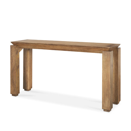 Sapphira Brown Wood Tapered Top Console Table by Mercana at Eve Furniture