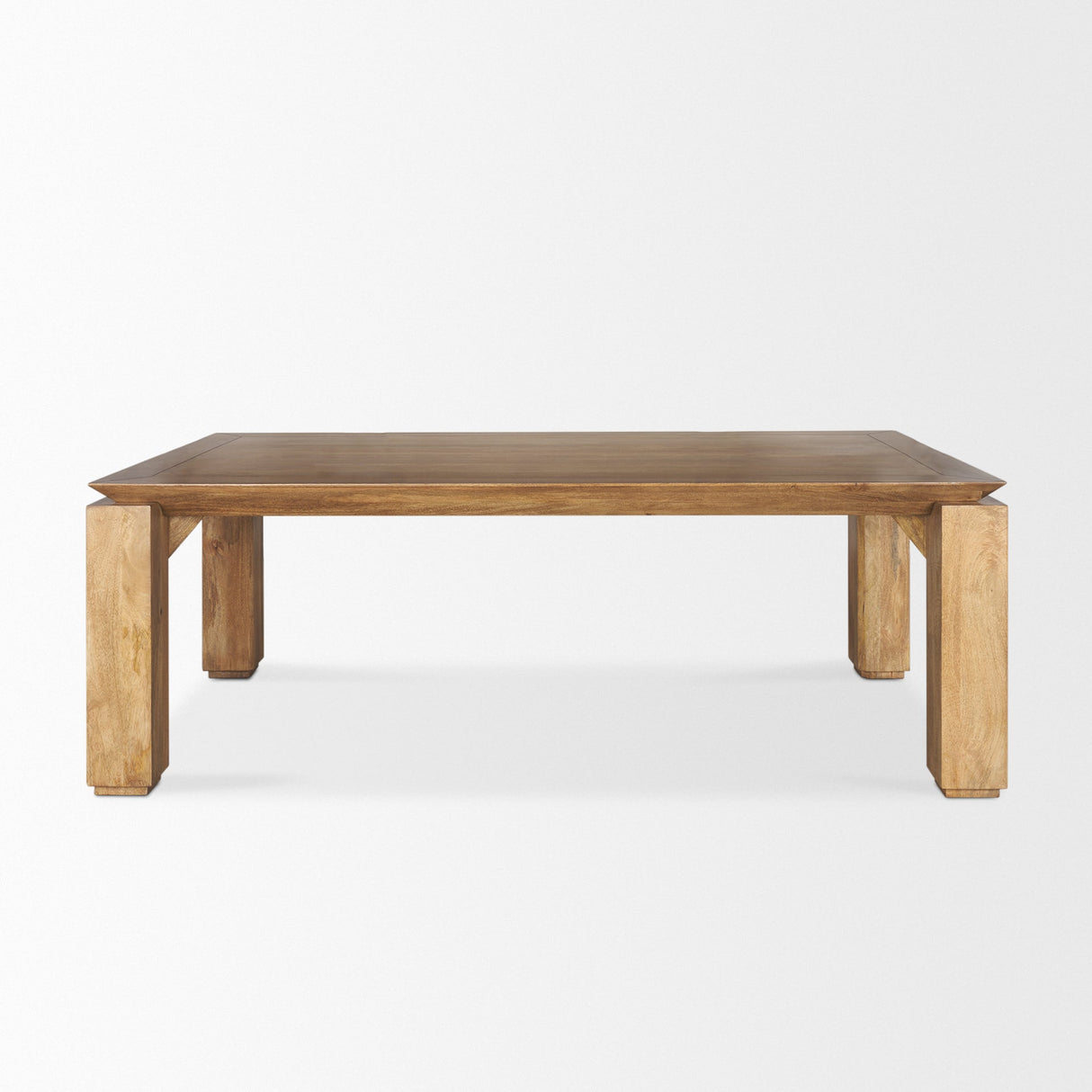 Sapphira Brown Wood Tapered Top Rectangular Dining Table by Mercana at Eve Furniture