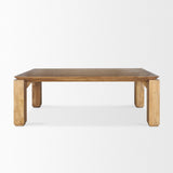 Sapphira Brown Wood Tapered Top Rectangular Dining Table by Mercana at Eve Furniture