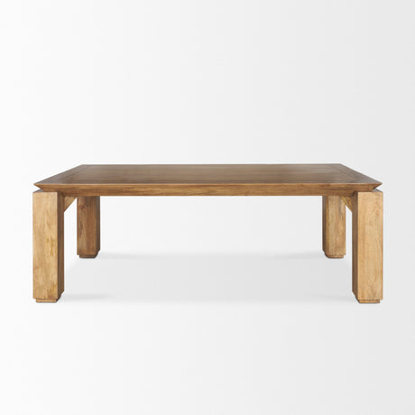 Sapphira Brown Wood Tapered Top Rectangular Dining Table by Mercana at Eve Furniture