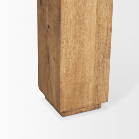 Sapphira Brown Wood Tapered Top Rectangular Dining Table by Mercana at Eve Furniture