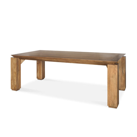 Sapphira Brown Wood Tapered Top Rectangular Dining Table by Mercana at Eve Furniture