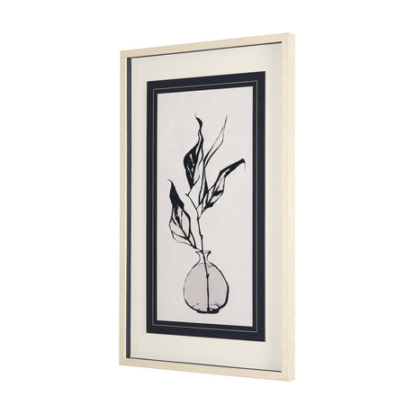 Sapphire Vase I by Mercana Studio a Hand Embellished Textured Framed Art Print Matted under Glass by Mercana at Eve Furniture