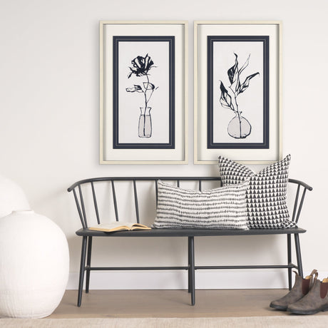 Sapphire Vase I by Mercana Studio a Hand Embellished Textured Framed Art Print Matted under Glass by Mercana at Eve Furniture